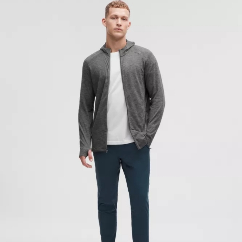 Lululemon Heather Charcoal Grey Surge Full Zip Hoodie L